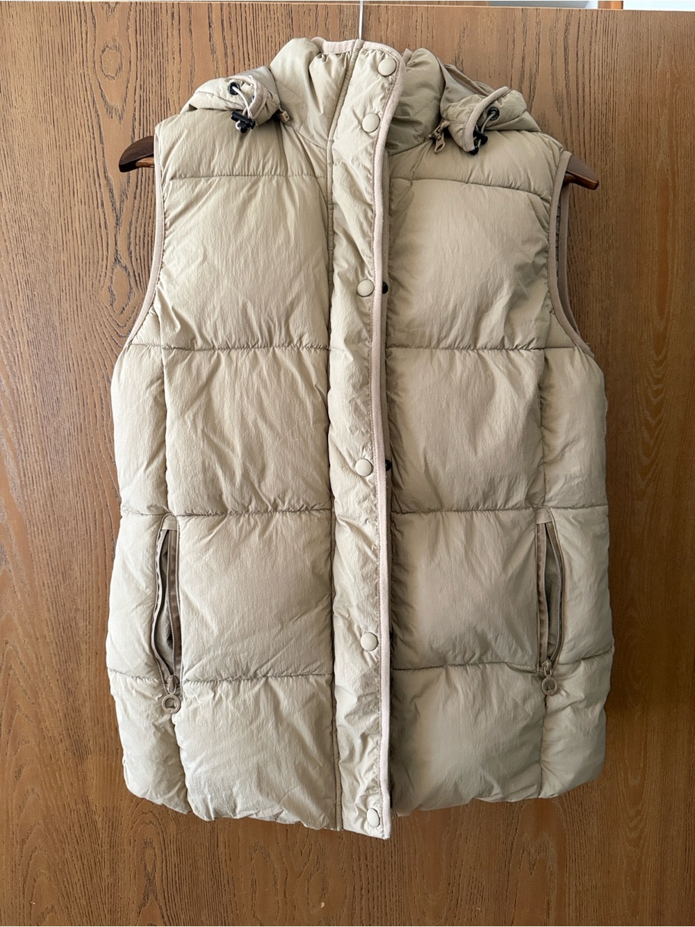NOIZE mavis hooded mid length puffer vest
